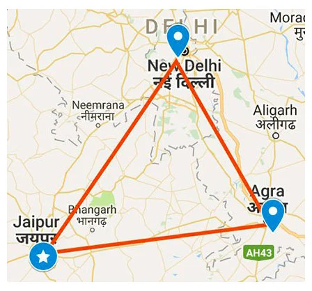 Golden Triangle India Map